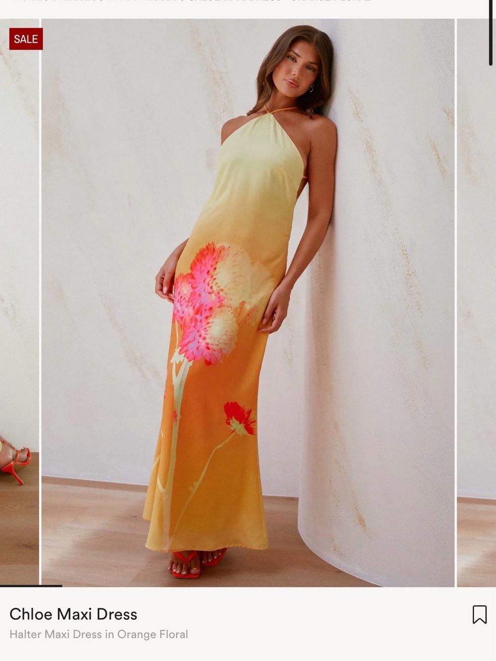 Peppermayo Chloe Maxi Dress - Orange Floral